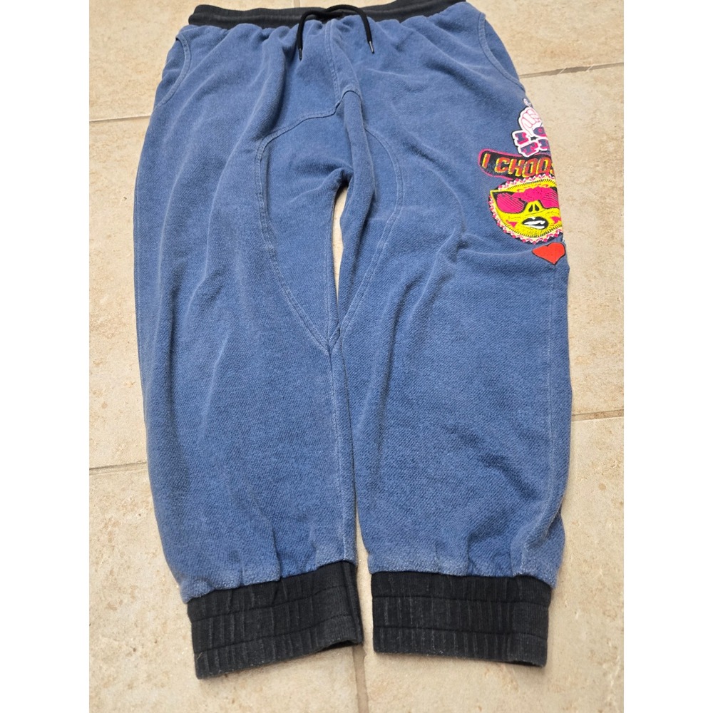 Zumba Wear Spicy Blue Drop Crotch Graphic Sweatpants Joggers Womens Size Small